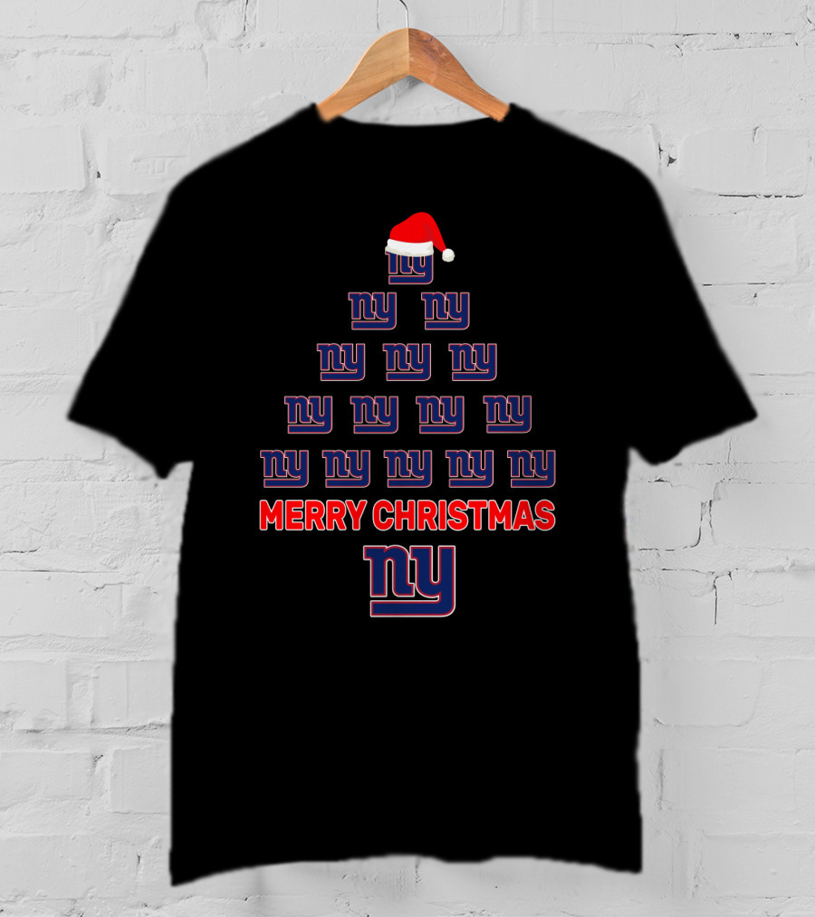 Merry Christmas New York Giants Ny Logo Christmas Tree T-Shirt