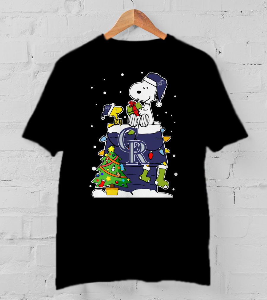 Colorado Rockies Snoopy Christmas Celebration T-Shirt