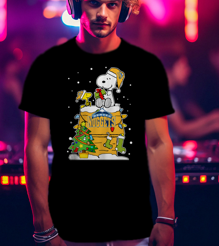 Denver Nuggets Snoopy Christmas Holiday Peanuts Basketball Fan T-Shirt