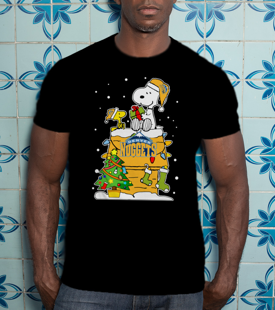 Denver Nuggets Snoopy Christmas Holiday Peanuts Basketball Fan T-Shirt