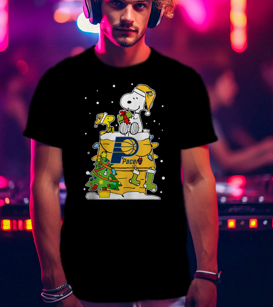 Indiana Pacers Snoopy Christmas Peanuts Lover T-Shirt