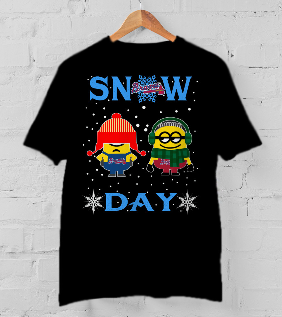 Braves Snow Day With Minions Fans T-Shirt