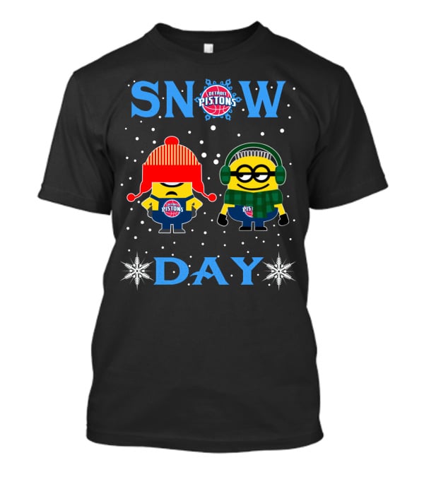 Detroit Pistons Minions Snow Day T-Shirt