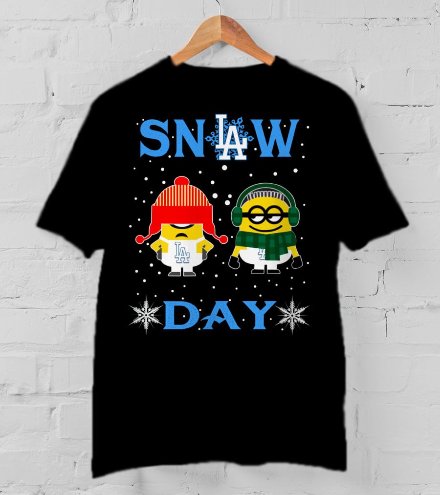 Sn❆W La Day La Dodgers Minion Duo Winter Theme T-Shirt