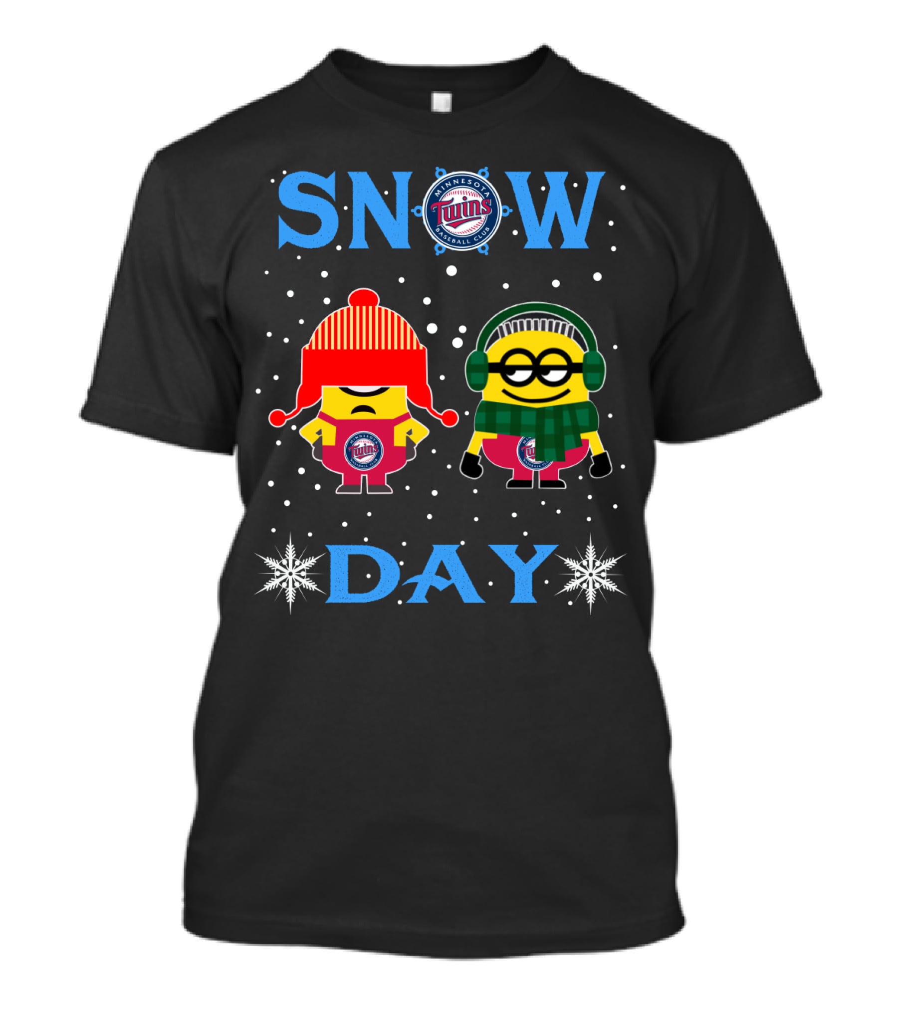 Snow Day Minnesota Twins Minion Fans Winter Baseball Fun T-Shirt
