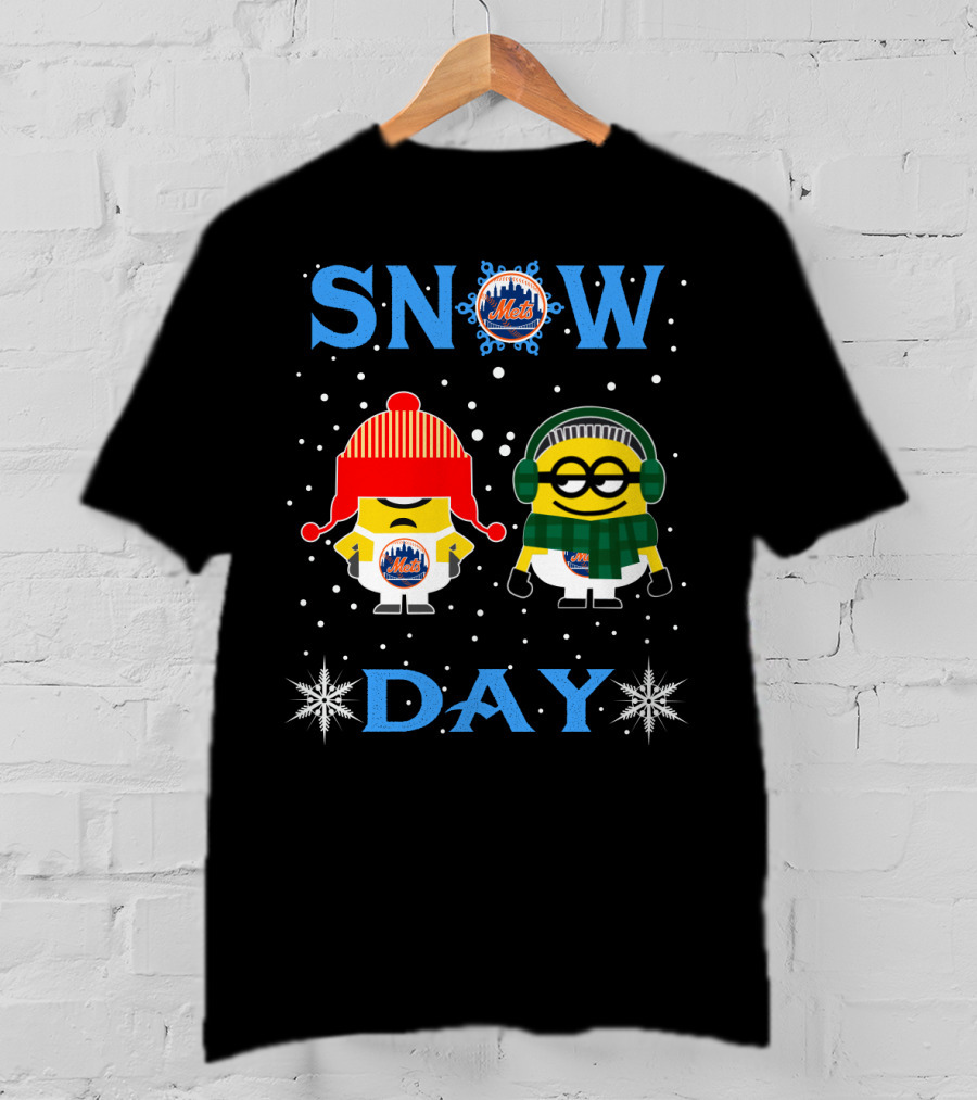 Snow Day New York Mets Minion Fans Winter Theme T-Shirt