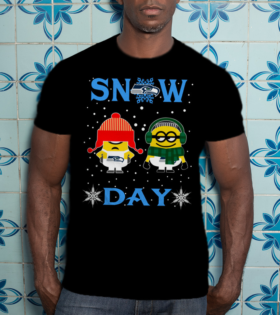 Snow Day Seattle Seahawks Minion Fans T-Shirt