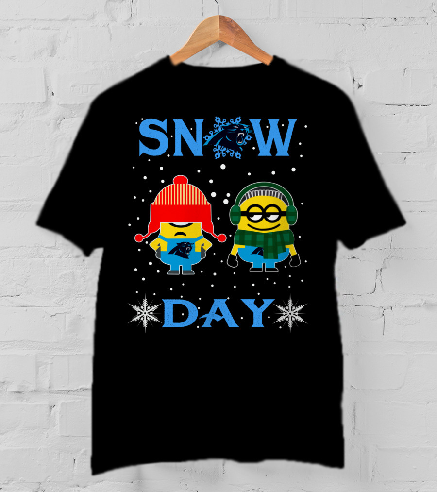 Carolina Panthers Snow Day Minions Winter Fun T-Shirt