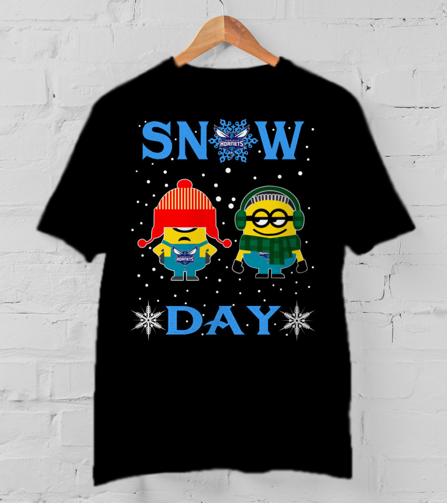 Snow Day With Charlotte Hornets Minions Winter Fun T-Shirt