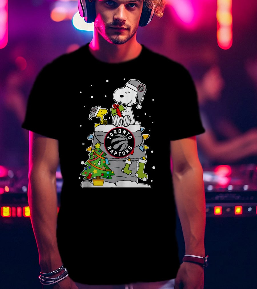 Toronto Raptors Snoopy Holiday Christmas Fans T-Shirt