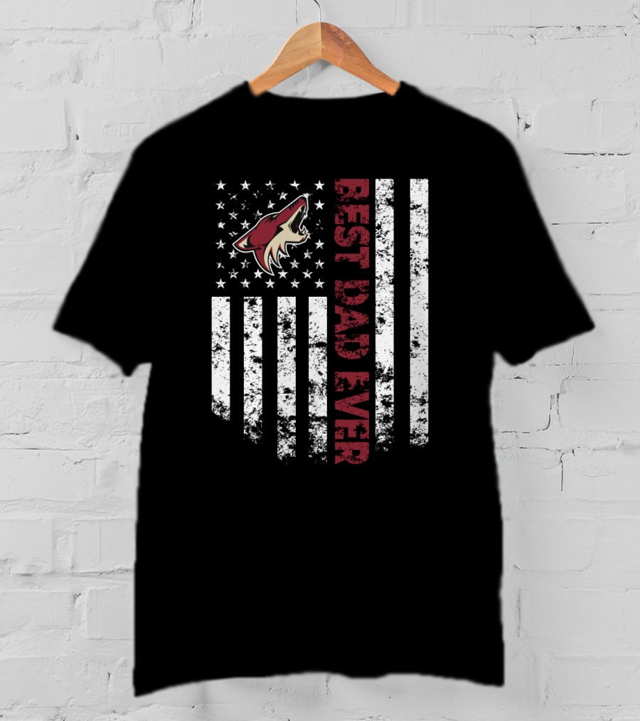 Arizona Coyotes Best Dad Ever Flag Style T-Shirt