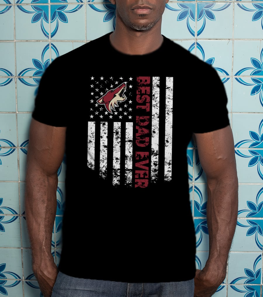 Arizona Coyotes Best Dad Ever Flag Style T-Shirt