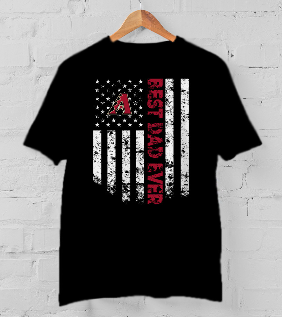 Arizona Diamondbacks Best Dad Ever American Flag Style T-Shirt