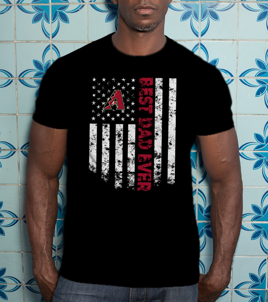 Arizona Diamondbacks Best Dad Ever American Flag Style T-Shirt