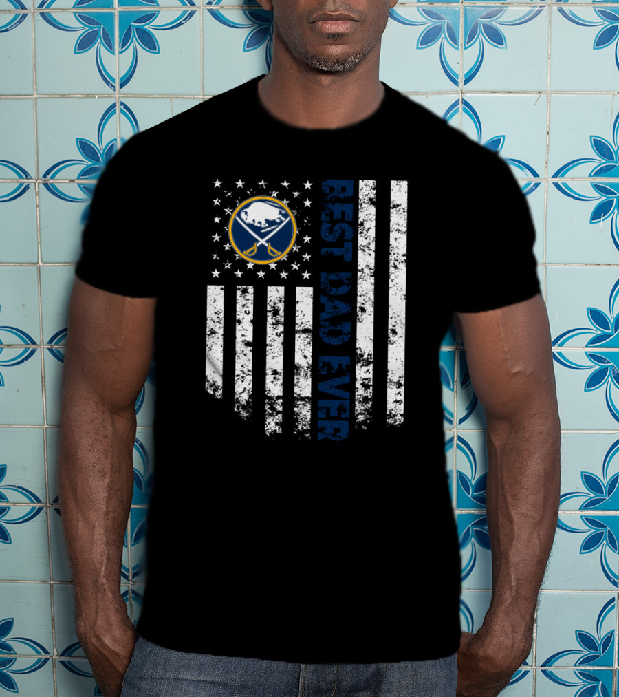 Buffalo Sabres Best Dad Ever American Flag T-Shirt