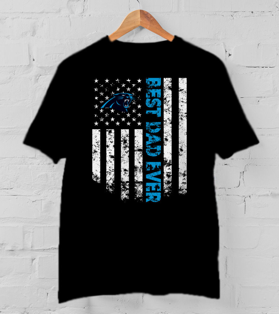 Best Carolina Panthers Dad Ever Stars And Stripes T-Shirt
