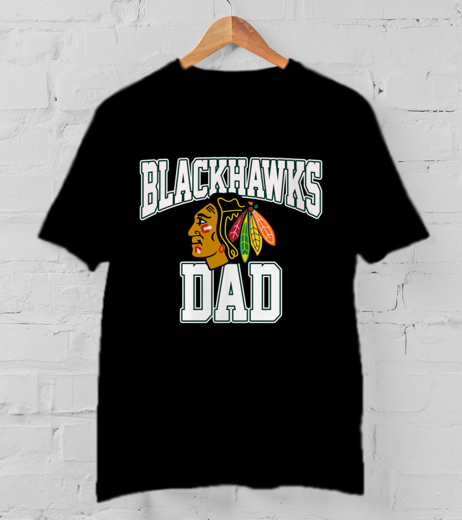 Chicago Blackhawks Dad Hockey Fan T-Shirt