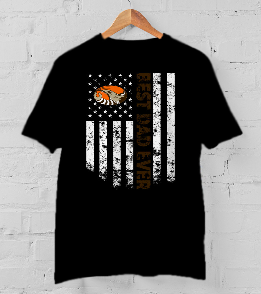 Best Cleveland Browns Dad Ever Flag T-Shirt