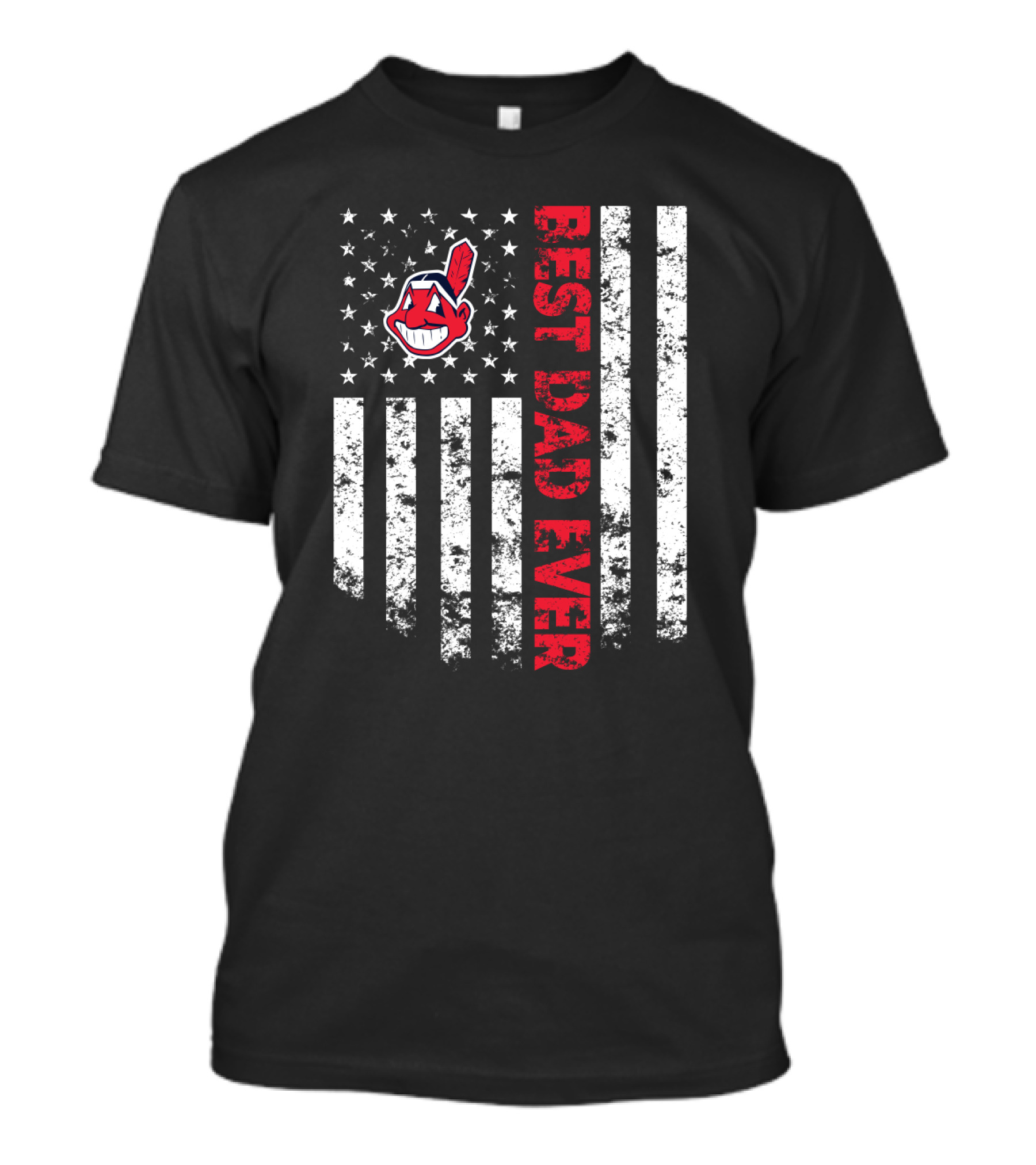 Cleveland Indians Best Dad Ever U.s. Flag Theme T-Shirt