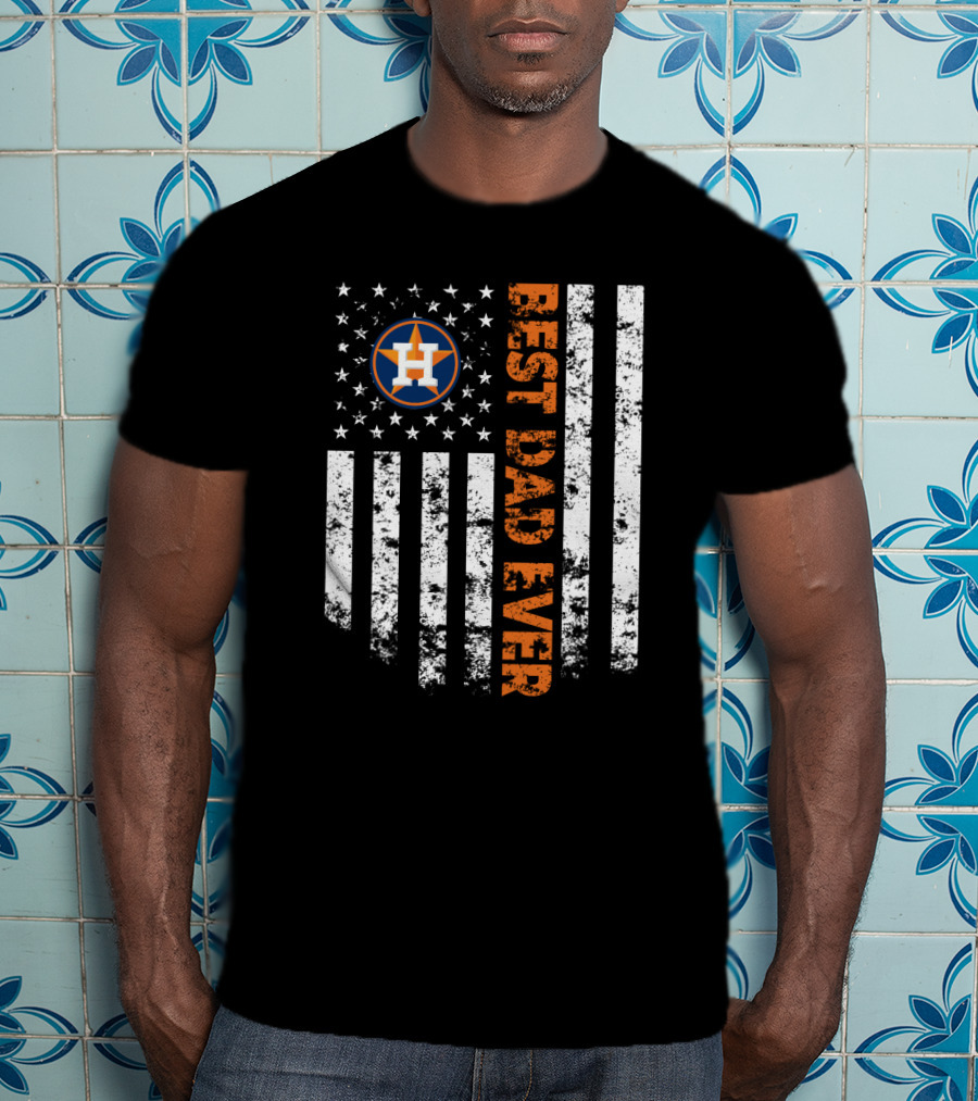Houston Astros Best Dad Ever Flag T-Shirt