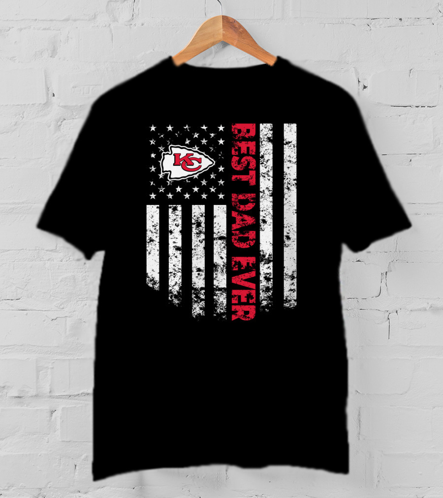 Best Kansas City Chiefs Dad Ever American Flag T-Shirt