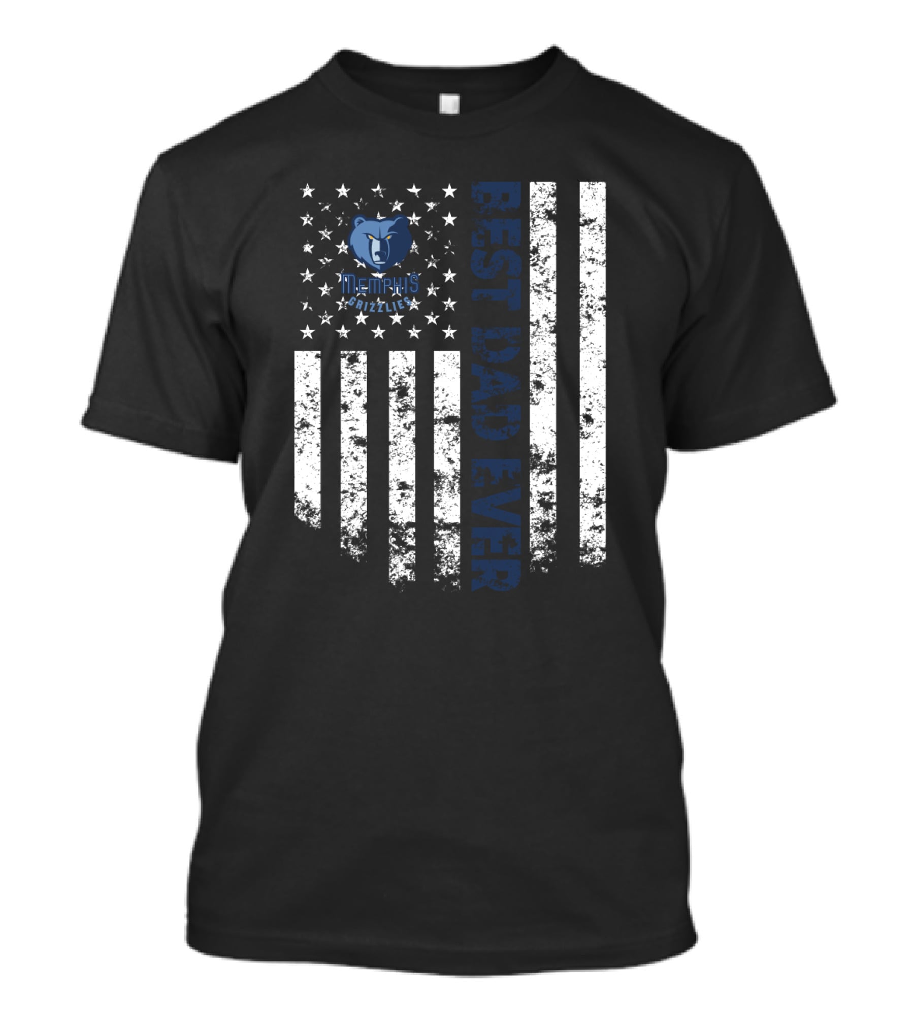 Memphis Grizzlies Best Dad Ever Flag Stripes T-Shirt