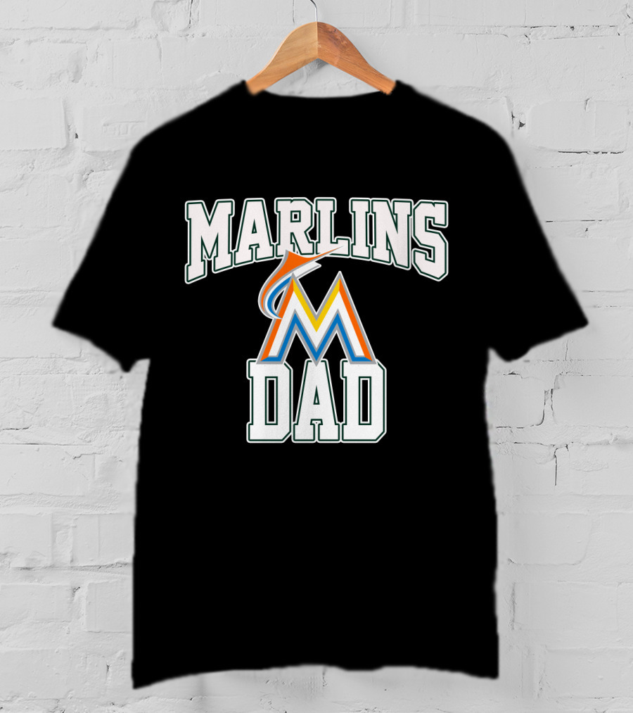 Marlins Dad Baseball Fan Apparel Miami Sports Gift T-Shirt