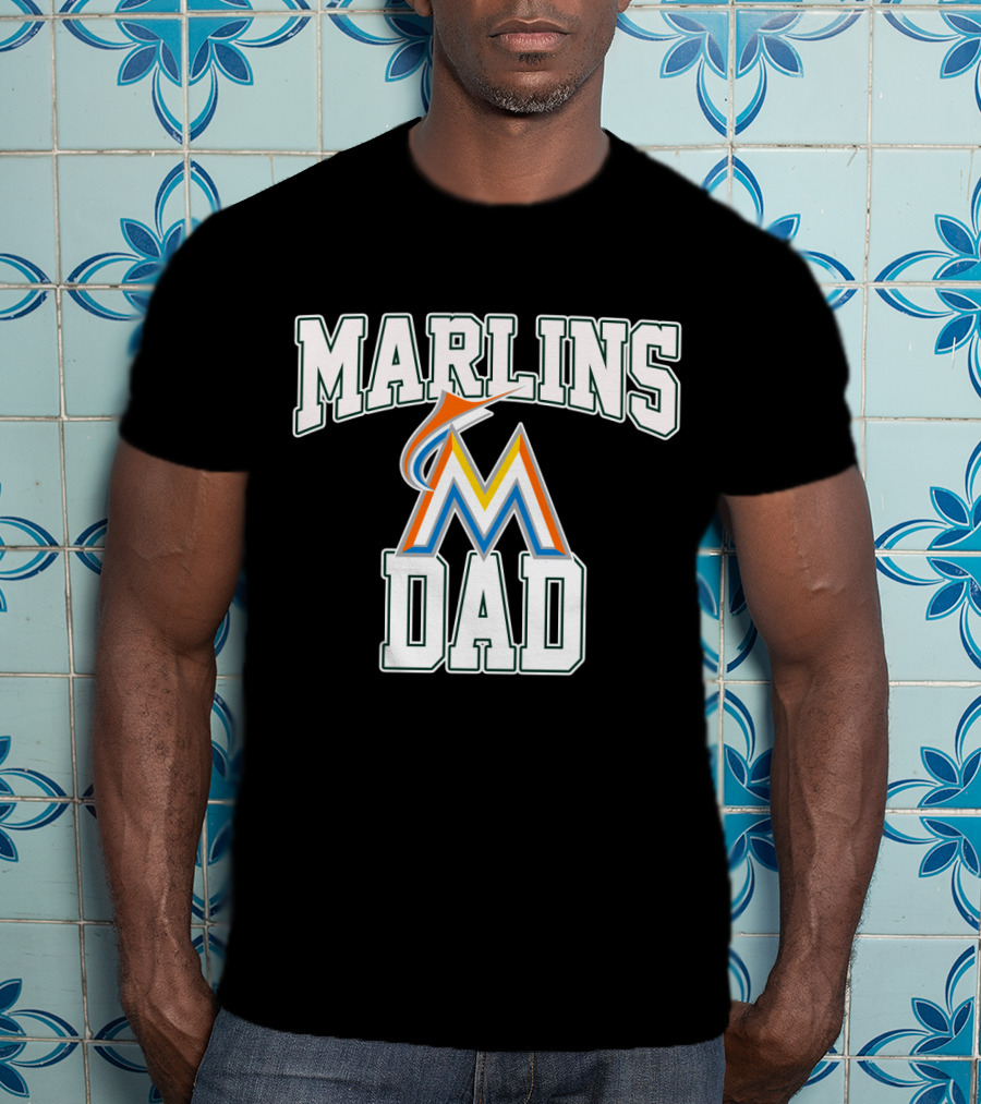Marlins Dad Baseball Fan Apparel Miami Sports Gift T-Shirt