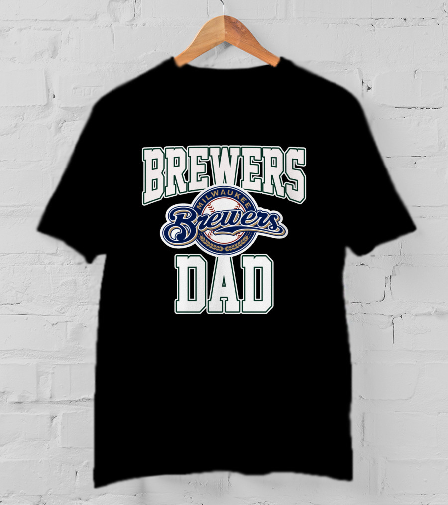 Milwaukee Brewers Dad Team Logo Recognition T-Shirt