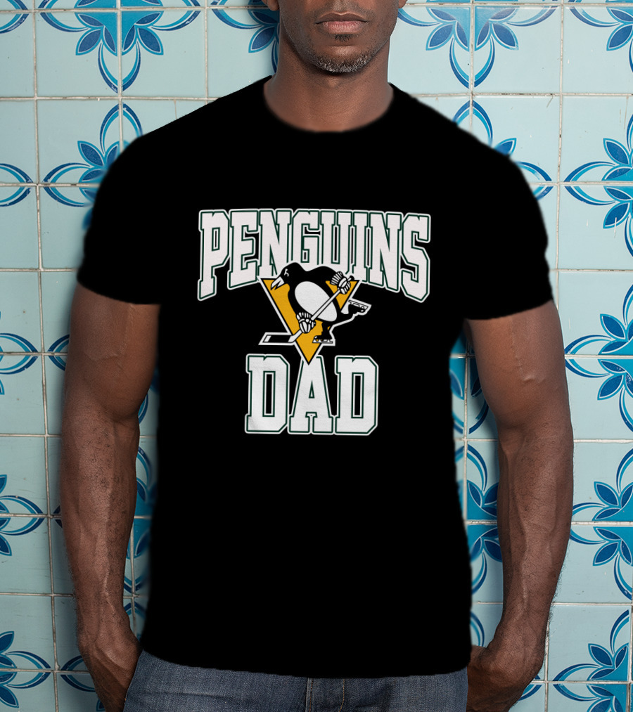 Pittsburgh Penguins Dad Logo Hockey Enthusiast T-Shirt