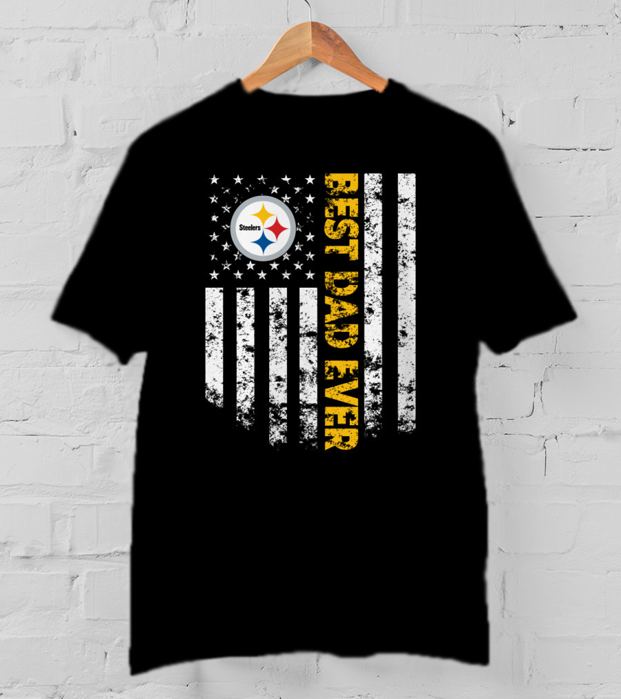 Pittsburgh Steelers Best Dad Ever Flag T-Shirt
