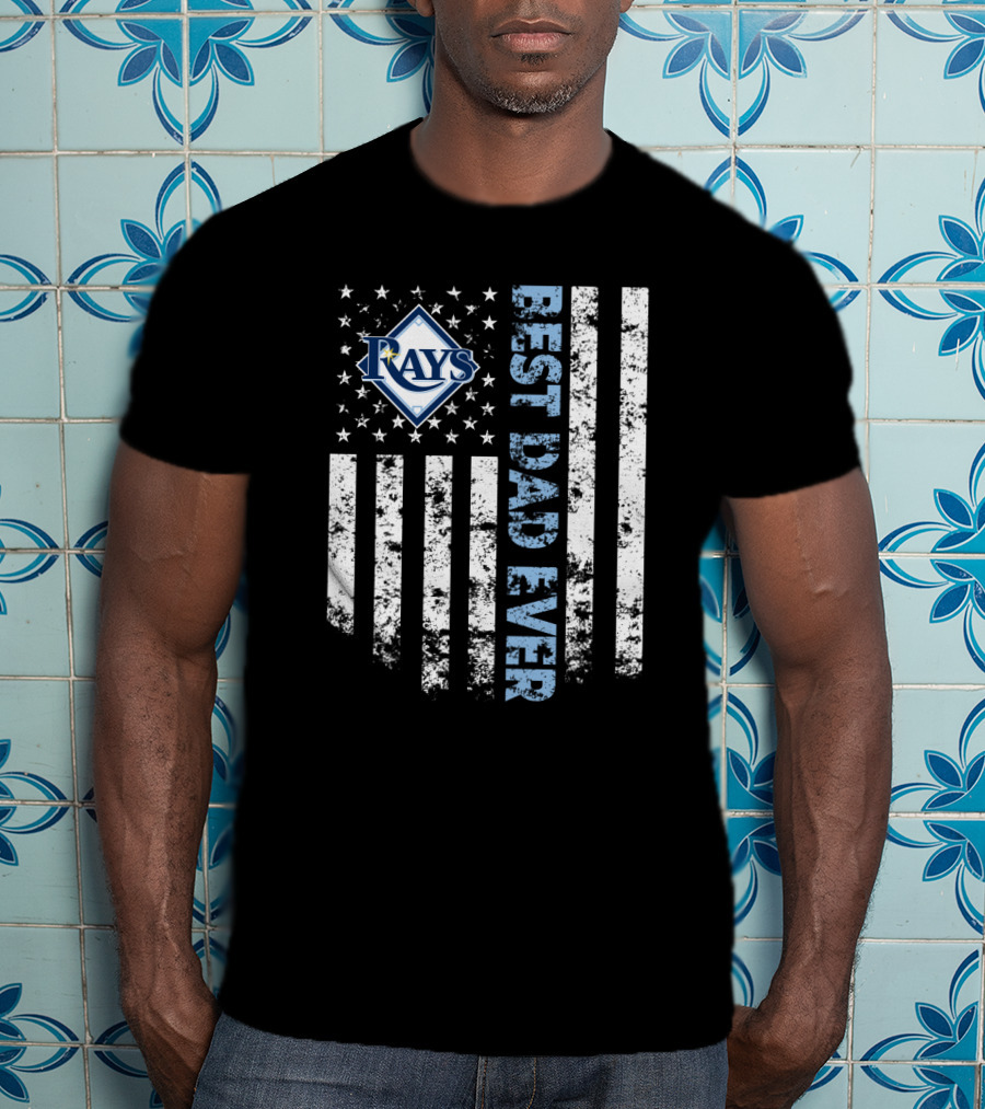 Tampa Bay Rays Best Dad Ever Patriotic Flag T-Shirt