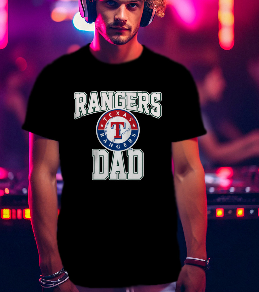 Texas Rangers Dad Baseball Emblem With Rangers T-Shirt