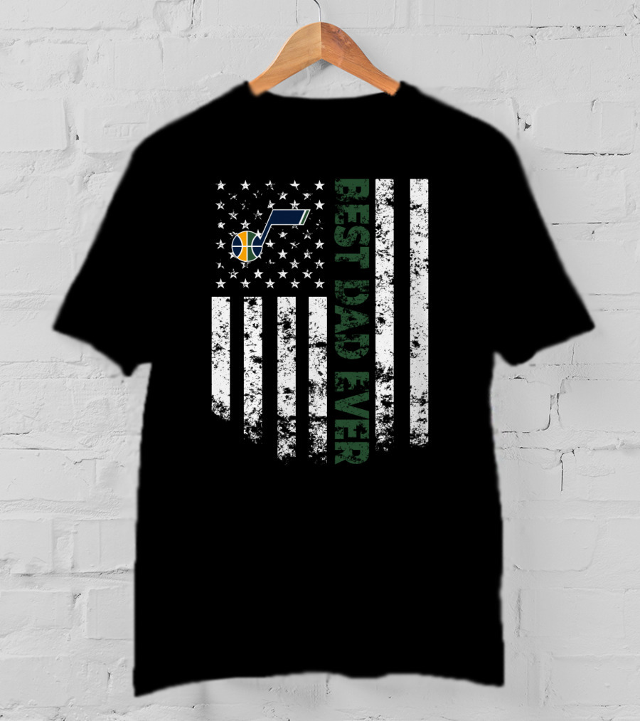 Utah Jazz Flag Best Dad Ever T-Shirt