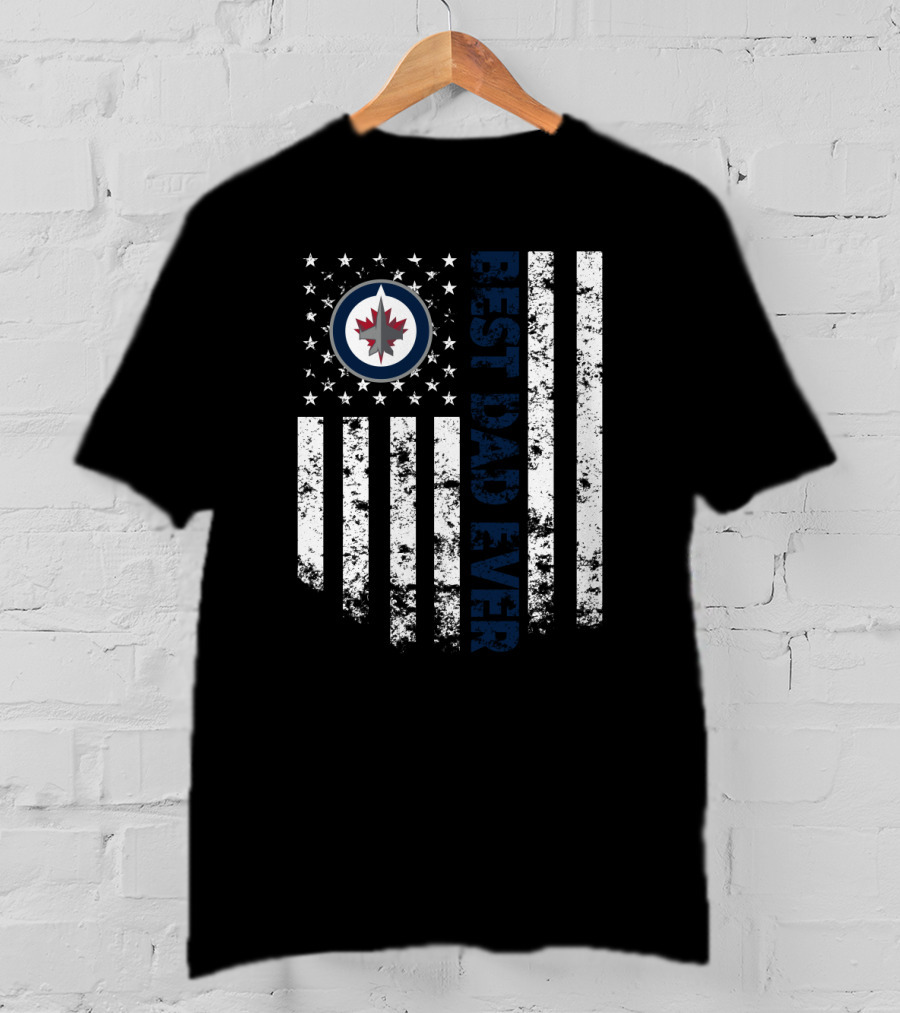Best Winnipeg Jets Dad Ever American Flag T-Shirt