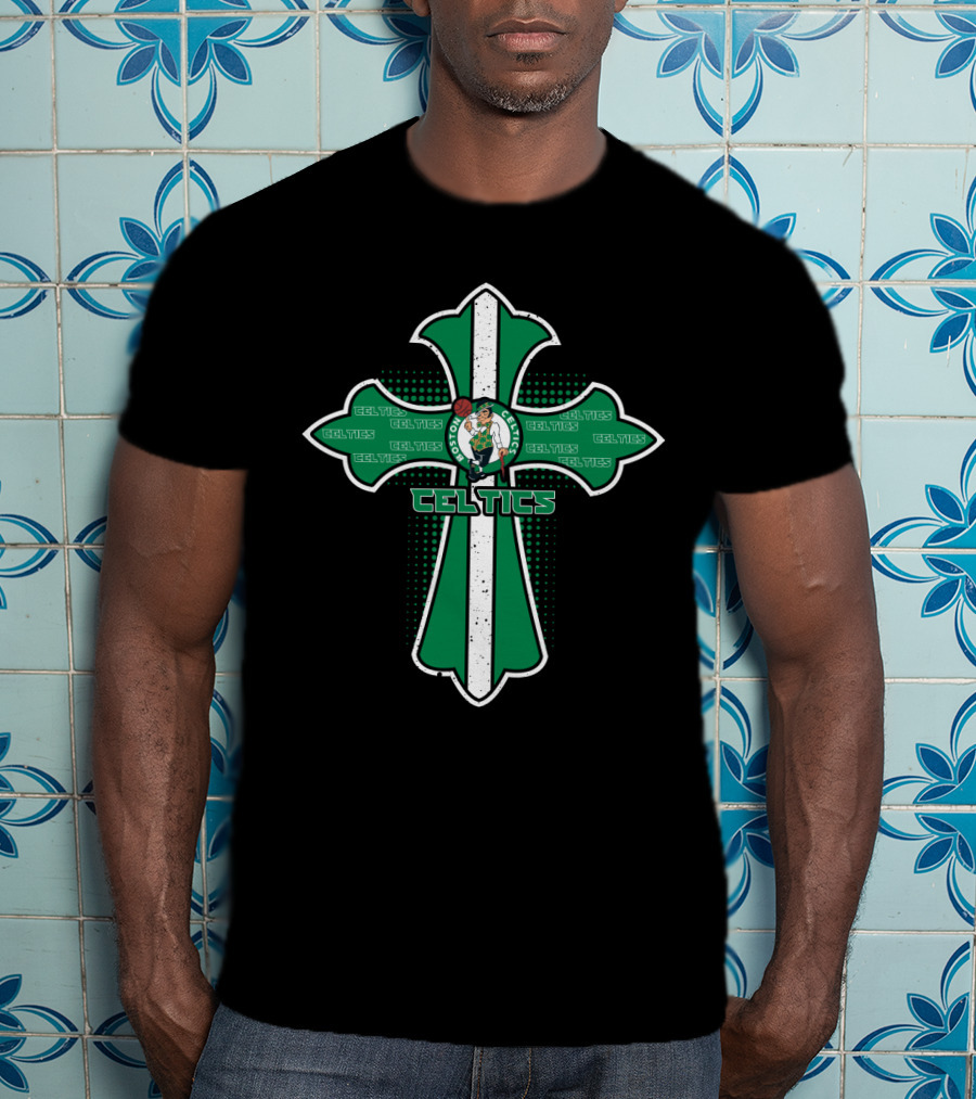 Celtics Fans Cross Jesus And Boston Basketball Team T-Shirt