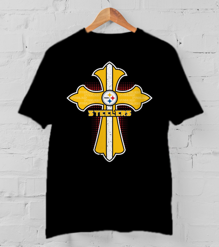 Pittsburgh Steelers Cross With Logo For Fans And Believers T-Shirt