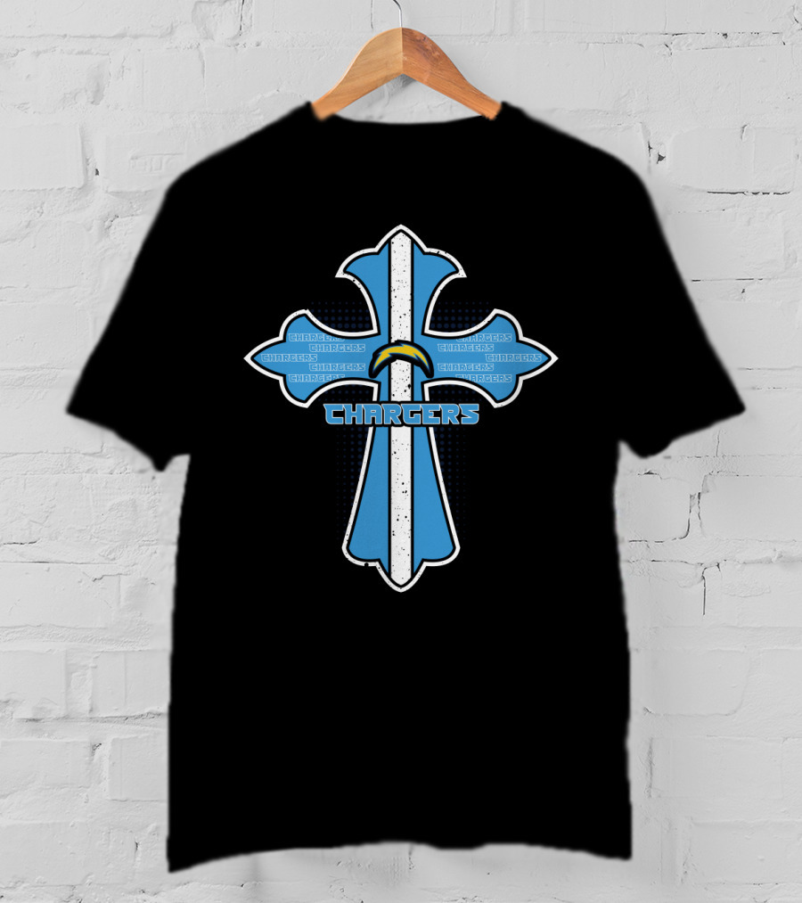Cross Chargers Jesus Fans Los Angeles Chargers T-Shirt