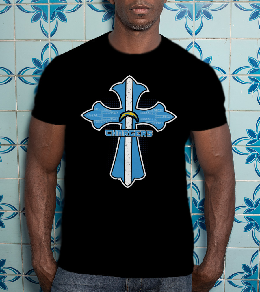 Cross Chargers Jesus Fans Los Angeles Chargers T-Shirt