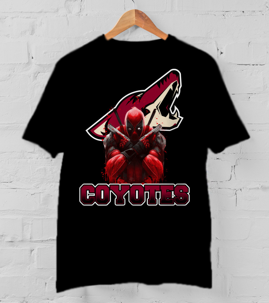 Arizona Coyotes Deadpool Logo Crossover T-Shirt