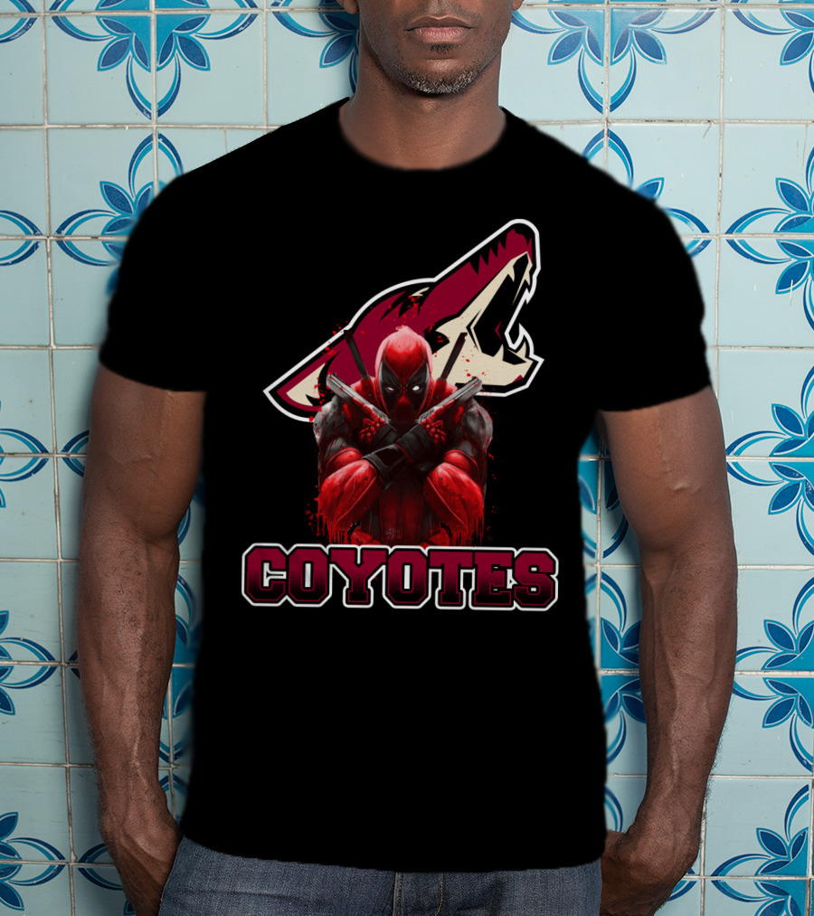 Arizona Coyotes Deadpool Logo Crossover T-Shirt
