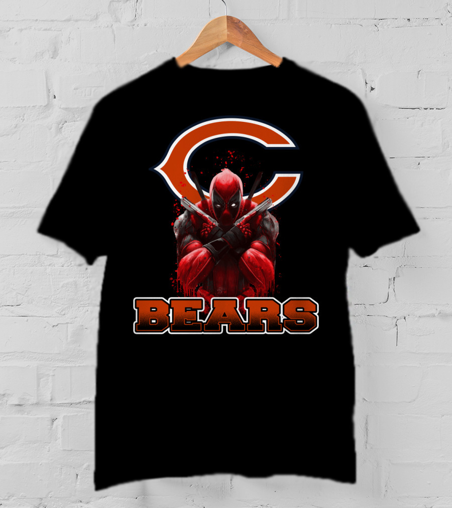 Chicago Bears Deadpool Fans Crossover NFL Comic Fusion T-Shirt