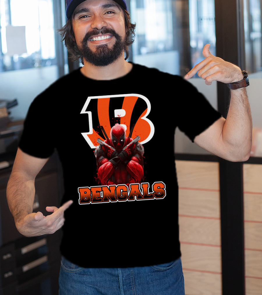 Bengals Deadpool Crossover Cincinnati Fans T-Shirt