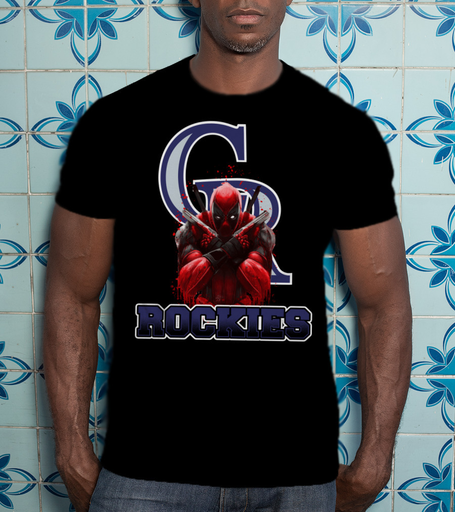 Colorado Rockies Deadpool Mashup Iconic Crossover Fan T-Shirt