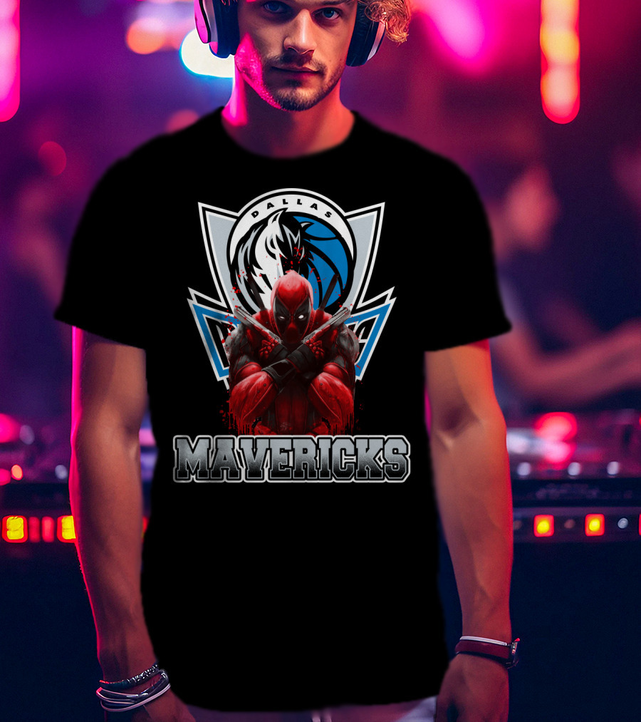 Dallas Mavericks Marvel Deadpool Crossover Fans T-Shirt