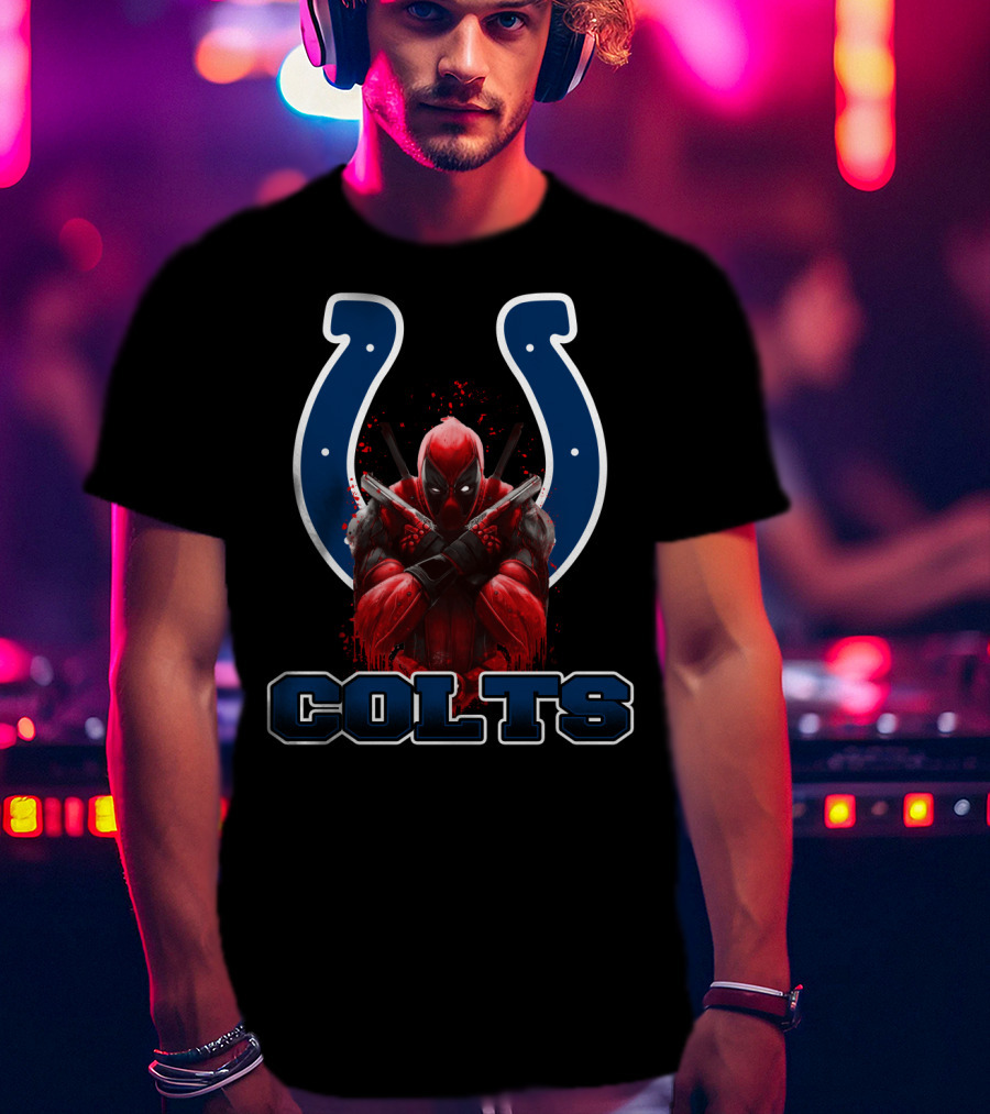 Colts Deadpool Crossover With Horseshoe T-Shirt