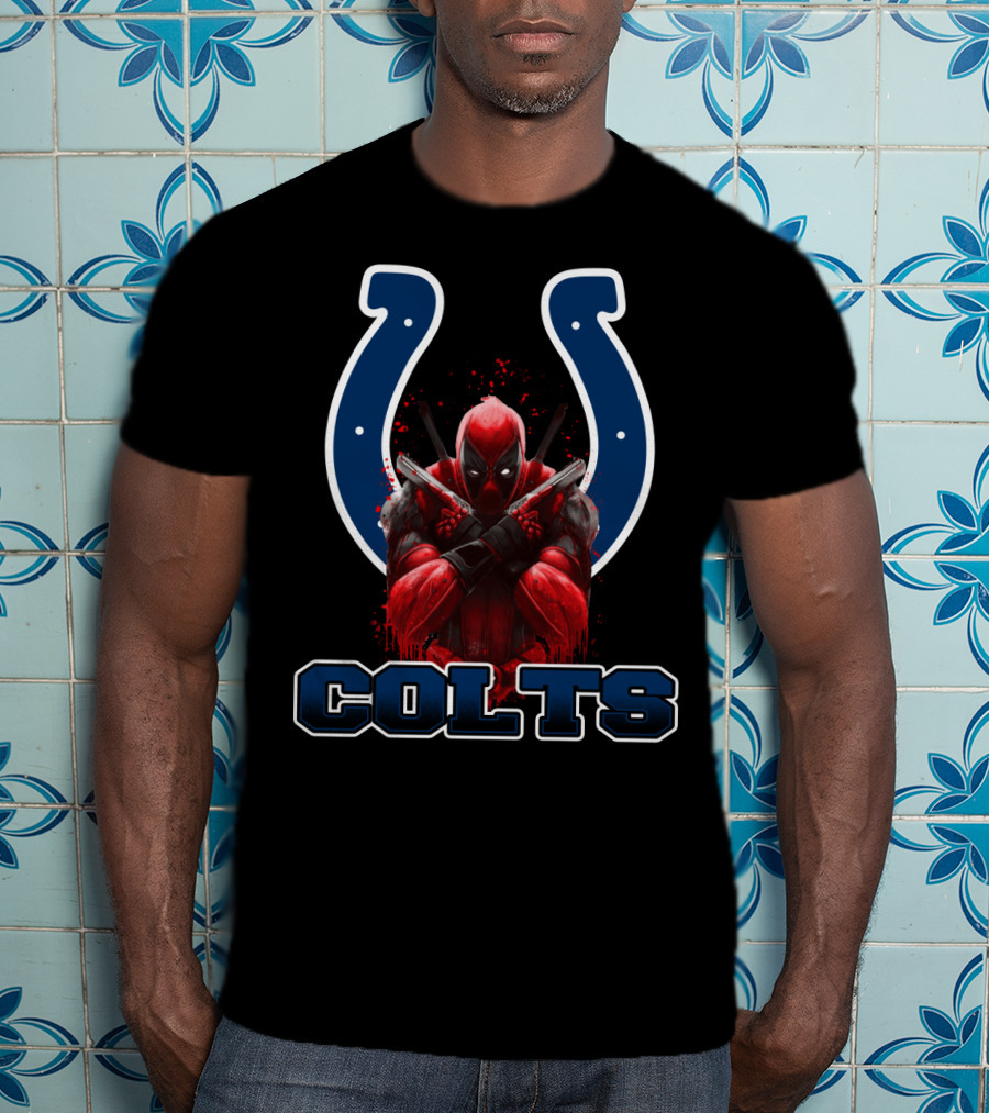 Colts Deadpool Crossover With Horseshoe T-Shirt