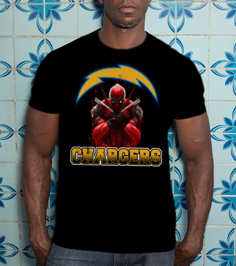 Los Angeles Chargers Deadpool Crossover Fandom T-Shirt