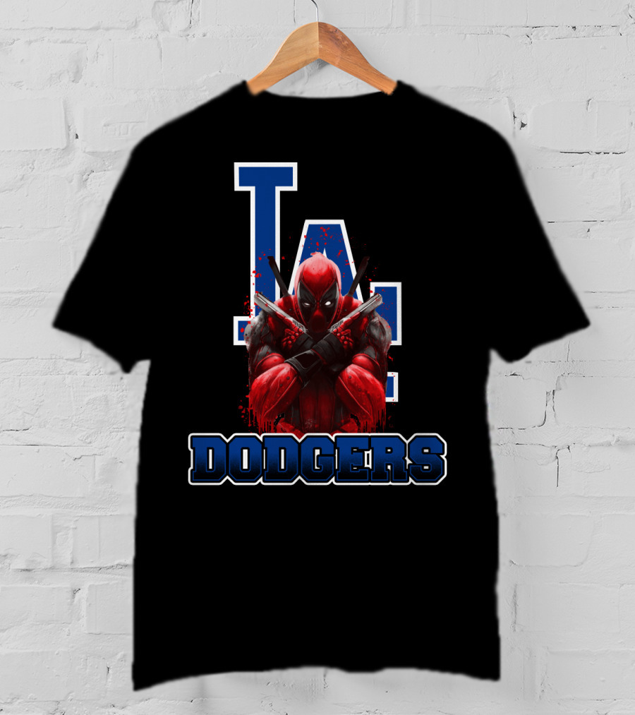 Los Angeles Dodgers Deadpool Crossover Fan Gear T-Shirt