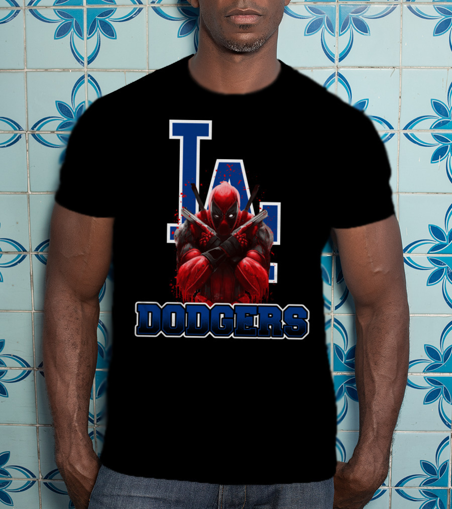 Los Angeles Dodgers Deadpool Crossover Fan Gear T-Shirt